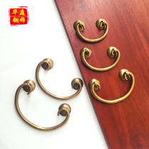 Pure copper antique handle Writing desk Classical Chinese drawer All copper solid handle Drawer ingot retro copper handle