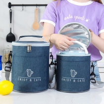 Lunch box Hand bag round insulation bag aluminum foil thick Bento bag office workers students with rice large capacity waterproof tube