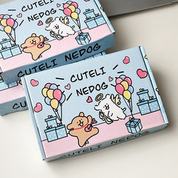 Cute cartoon stick figure dog gift box color aircraft box courier pack box gurge card sticker storage carton