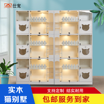 Solid Wood Cat Villa Luxury Cat Dog Cage Cat House Cat Display Cabinet Breeding Foster Cage Cat House Cat House Cat House