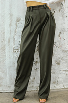 LISAYU drop-feeling high-waisted trousers womens casual pants handsome wild wide leg pants loose suit pants big trousers