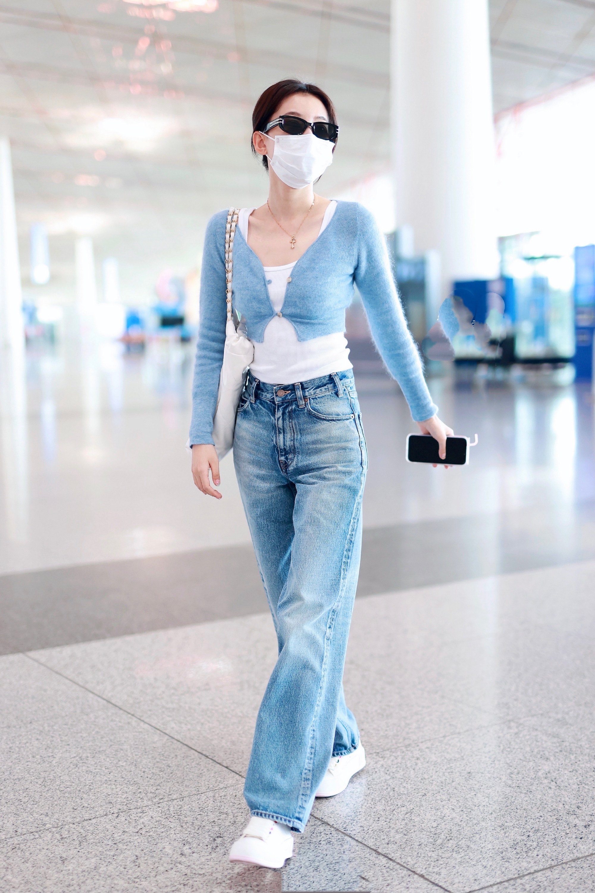 孙怡明星同款v领长袖针织开衫小外套女短款马海毛上衣ins潮 - 17网