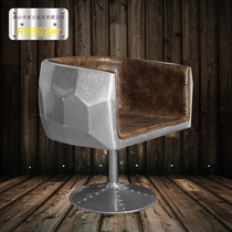 Fashion Creative Aluminum Leather Diamond Sofa Chair Aluminum Pilliuding Club Chair Aluminum Leather diamond Reception chair