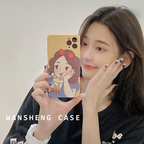 Play win drink milk tea Princess 12 11pro Max Apple X XS XR SE phone case iPhone7p female 8plus silicone Cartoon All-inclusive camera protection