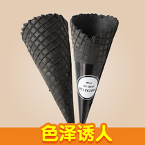 DYI leisure bamboo charcoal crispy natural roll cake decoration ice cream crispy cone 40 cones Ice cream