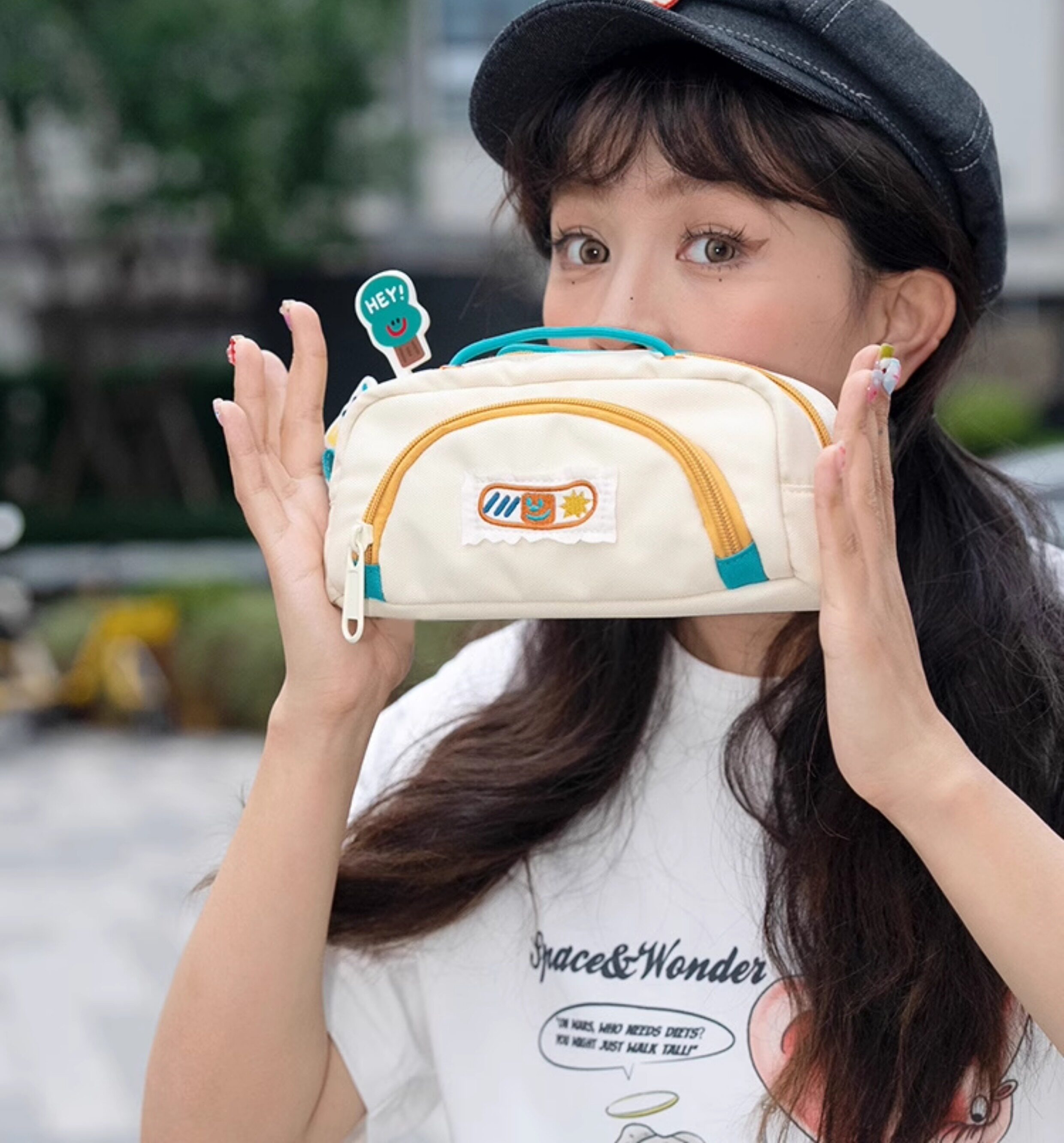 若素良品新款可爱女孩学生笔袋大容量多功能实用文具小杂物收纳包