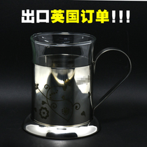 British single glass insulated transparent teacup Creative water cup Heat-resistant coffee cup Juice drink cup