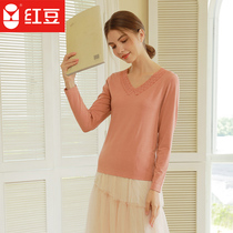 Red bean versatile bottom tops womens inner pairing thin leggings sexy lace can be worn outside the ladies leggings