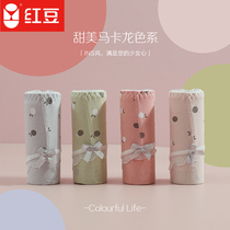 Red bean polka dot print panties feminine lace comfort mid-rise soft cotton ladies panties Japanese 4-strip set