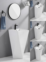 Column basin integrated wash basin balcony floor standing vertical washbasin square toilet ceramic