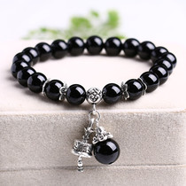 Crystal stalls fashion black agate bracelet Ben-year zodiac mens and womens handstring jewelry Japanese and Korean trend accessories