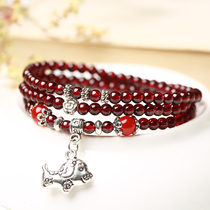 Crystal Stalls New twelve zodiac Ox year bracelet red garnet womens handstring Korean jewelry accessories