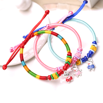 Crystal stall Dragon Boat Festival Social Man 925 Silver Piggy bei Colorful Red Rope Bracelet Baby Children Children Hand String