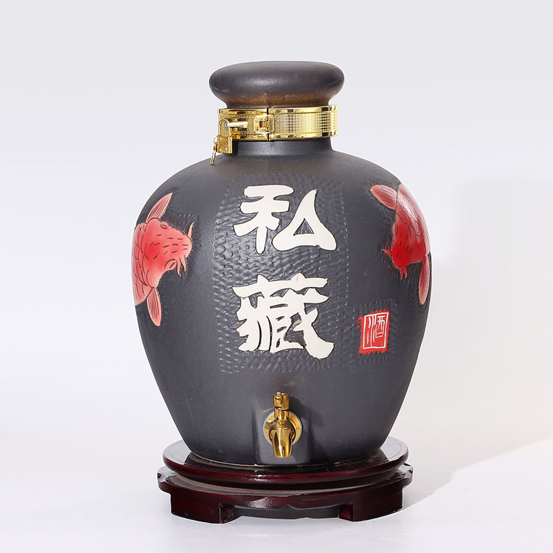 Jingdezhen ceramic jars with cover an empty bottle seal 10 jins 20 jins 30 jins 50 pounds with leading a jar of wine