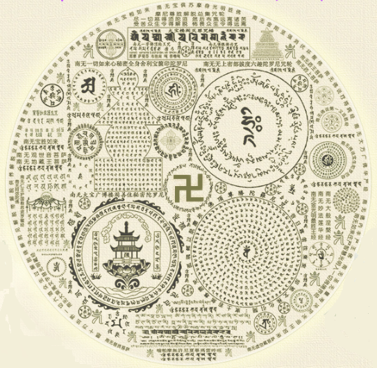 摩尼尊胜解脱总集合集佛塔咒轮贴纸 天悦名坊佛咒(助印专拍)