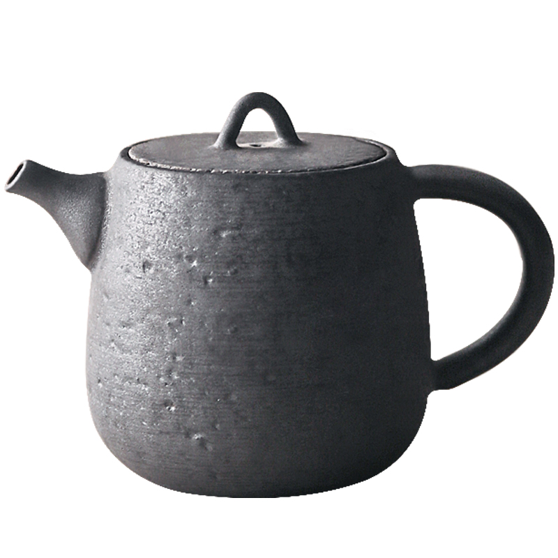 About Nine clay coarse hand black ceramic POTS kung fu tea pot of throwing hand big pot of Japanese tea taking with black pot of tea cup