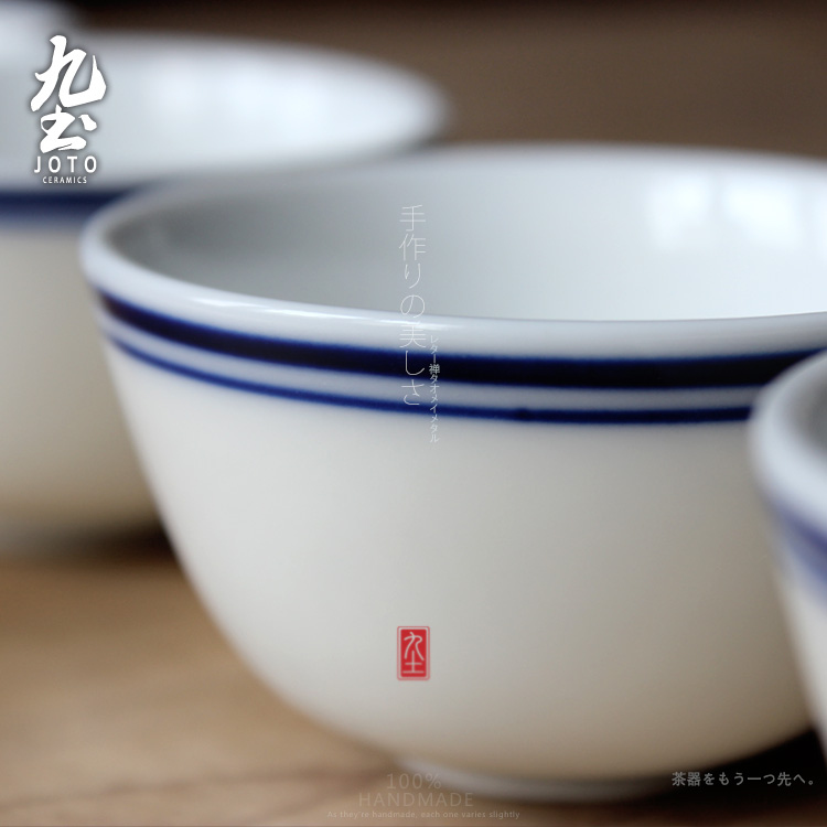 Small ceramic bowl masters cup nine soil sample tea cup Japanese blue and white porcelain tea set kung fu tea cups tea cup