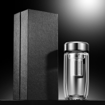 Double-layer transparent thickened tea water separation glass high-end gift advertising campaign water cup support custom logo