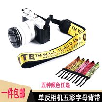 Camera Strap Camera Multicolored fashion letter shoulder Strap for Canon Sony Fuji Pentax Camera Lanyard