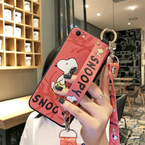 vivoy66 mobile phone case vivo y67L womens anti-drop protective cover male Tide brand y67a soft shell ultra-thin silicone frosted personality creative y66a Net red Cartoon All-inclusive diagonal wrist strap hanging