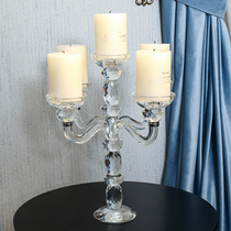 European five-headed crystal glass candle holder Romantic candlelight dinner props Wedding wedding table candlestick ornaments