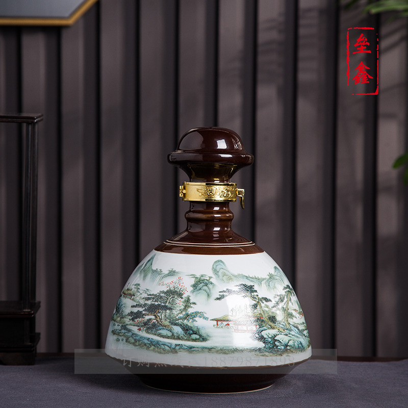 Bottle is empty bottles of jingdezhen ceramic 1/3/5 jin household seal retro hip furnishing articles wine jar