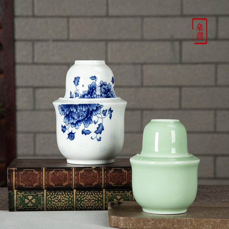 Temperature wine pot of household heating hot warm wine Chinese jingdezhen ceramics old nostalgic small Bai Lie wine warm yellow rice wine