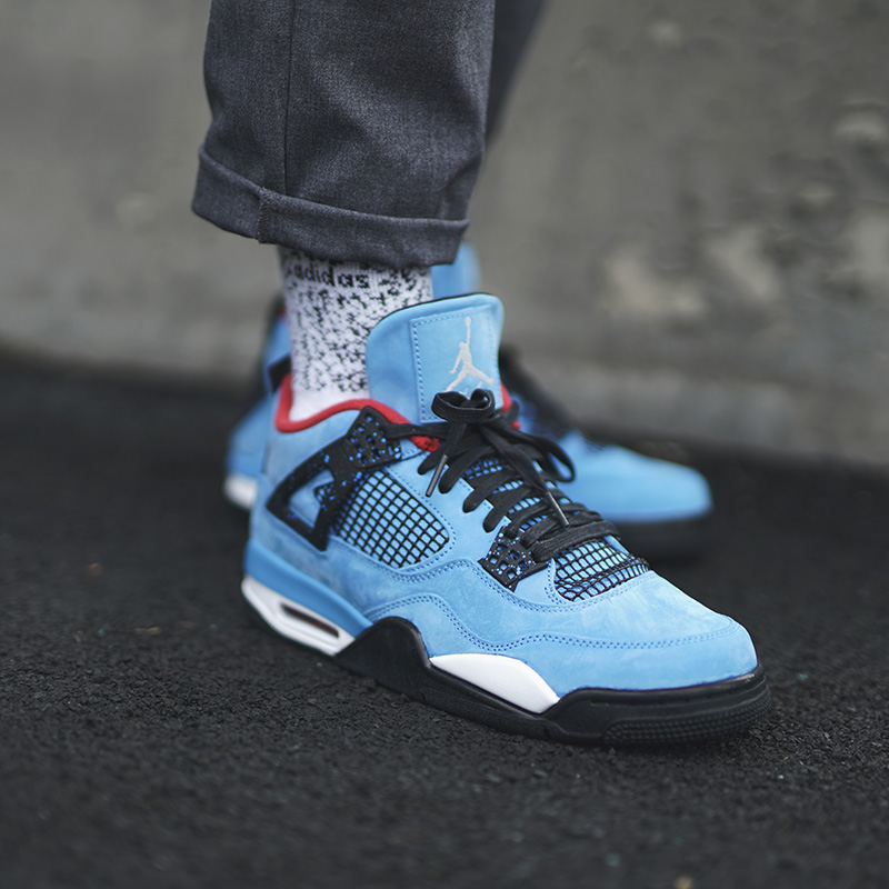 air jordan 4 x travis scott aj4 蓝麂皮联名限量308497-406xz仓
