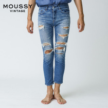 MOUSSY Vintage Mens 2020 New Ripped Washed Jeans 025DAC12-3200