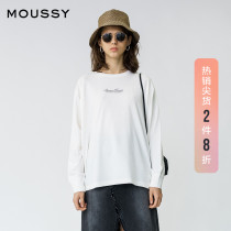 MOUSSY SPRING AND autumn round neck PRINTING CASUAL LONG-sleeved T-shirt sweater 010DA790-5380