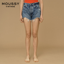 MOUSSY Vintage spring and Autumn new high waist flash washed denim shorts 025DAC11-2820