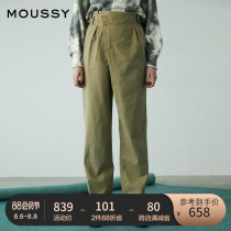 MOUSSY spring and autumn new vintage irregular high waist tooling casual trousers female 010DAB11-5370