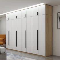 Custom swing door wardrobe modern simple economy home bedroom three or four door combination wardrobe Nordic small apartment