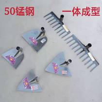 Rake Agricultural tools hoe Agricultural weeding tools Gray scraping hoe All-steel pickaxe triangle hoe cement stone