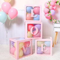 LOVE Macaron Balloon Box Tie Wedding Sue White Birthday Party Scene Decoration Placement BABY Balloon Gift Box
