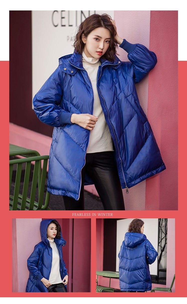 休闲保暖宽松慵懒纯色大口袋洋气减龄时尚潮流韩版羽绒服