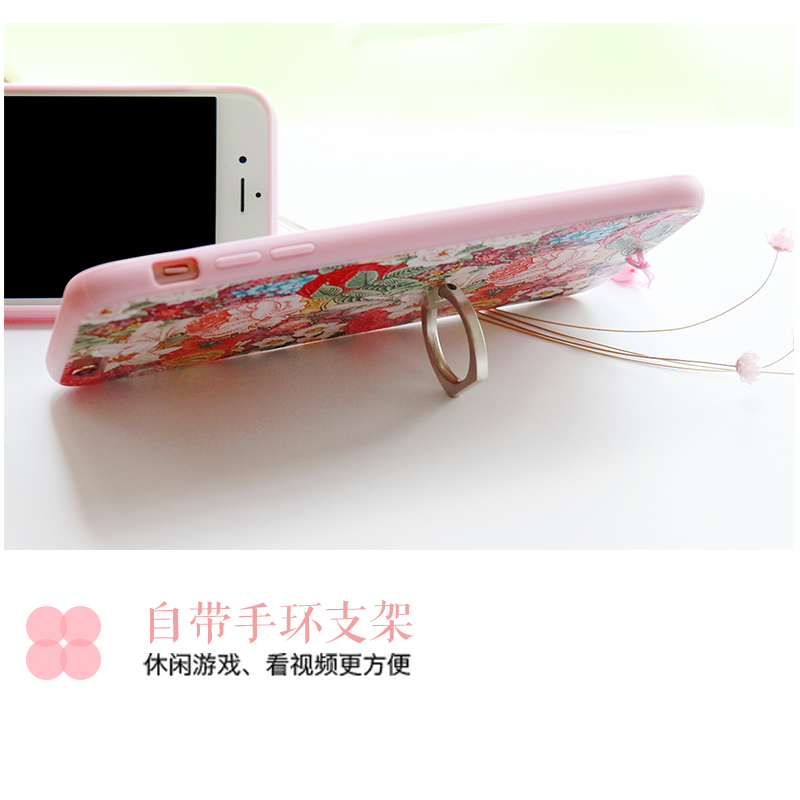 iphone6s手机壳挂绳女款苹果6plus手机套指环扣苹果6p外壳带支架产品展示图3