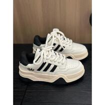 Thick-soled cowhide sports white shoes for women new Korean style increased lace-up casual shoes breathable soft-soled shoes for women