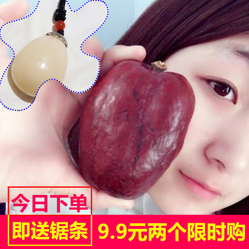 释迦佛心果菩提子原籽金灯空心菩提根项链吊坠成品红皮大果按斤个