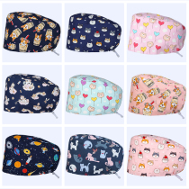Bright feather cotton printing operating cap female doctor nurse hat operating room headscarf male oil-proof cigarette bag head cap nightcap
