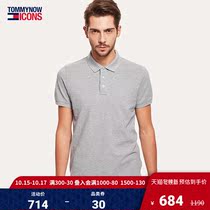 TOMMY ICONS mens spring and summer mens business embroidery short-sleeved polo shirt