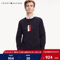 Tommy Mens Autumn and Winter Fashion Contrast LOGO Temperament Crewneck Sweater Knit MW0MW11703