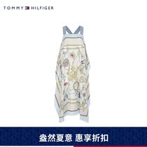 Tommy Spring Summer Womens Fashion Trends Comfort Mulberry Silk Big Body Printed Harness Dress RW0RW01796