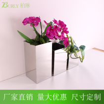 Home Living Room Stainless Steel Vases Square Box Square Art Nordic Flowers Inserts Table Room
