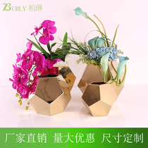 Nordic Minimalist Stainless Steel Bottle Champagne Gold Football Home Flower Inserts Bedroom Living Room Soft Fit-room