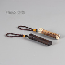 Special deal with exquisite high-end toothpick box Purple Bamboo golden silk Bamboo toothpick tube portable elegance play