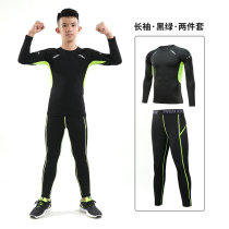 Summer childrens long sleeve sports suit fitness mens tights elastic base basketball football training breathable