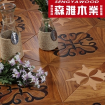 Asian flower pear multi-layer solid wood composite floor art parquet flooring factory direct geothermal floor heating parquet wood floor