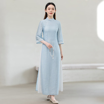 Chinese odey improved version qipao dress dress 2022 Spring Summer new Chinese Wind Lady Zen of the Chinese Wind Costume Fairy