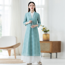 Tang Loaded China Wind Hanfu Womens Clothing Modern Improved Version Fairy Qi Summer Ethnic Chinese Zen Tea Art Costume blouses